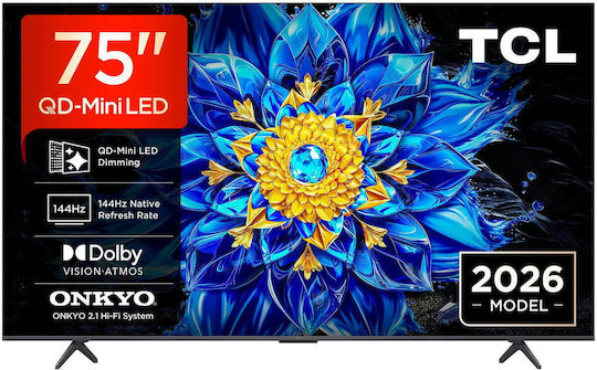 TCL Smart TV 75" 4K UHD QD-Mini LED P8L HDR (2026) 75P8L