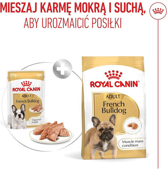 Royal Canin French Bulldog Υγρή Τροφή Σκύλων σε Φακελάκι με Κρέας 12x85gr