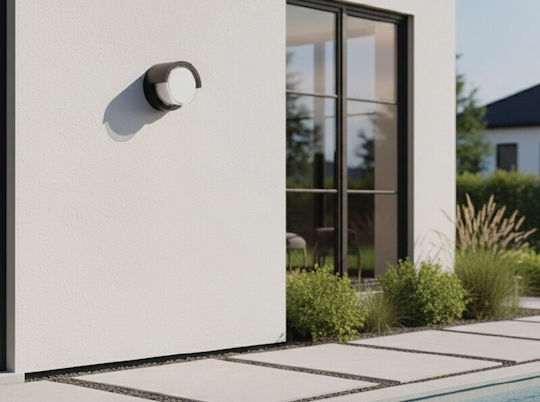 Inlight Wall-Mounted Outdoor LED Light 12W with Adjustable White Light 17x17x10.2cm
