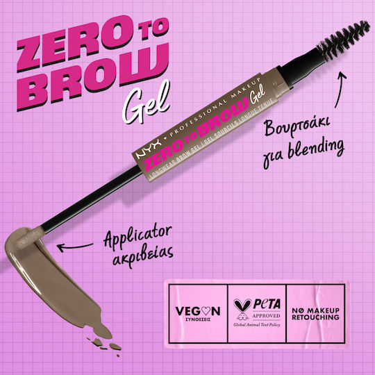 NYX Professional Makeup Zero To Brow Μολύβι για Φρύδια Ash Brown