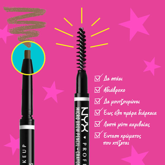 NYX Professional Makeup Micro Молив за вежди Сив