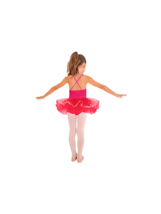 Kids' Bodysuit Strap Tutu Lycra Shiny Go Dance Hot Pink