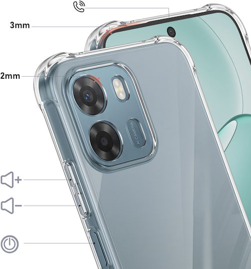 Avizar Case Oppo A6 In Soft Silicone Reinforced Shockproof Bumper Corners Transparent