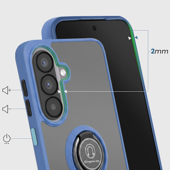 Avizar Ring Case Samsung Galaxy A57 Reinforced Protection Magnetic Bracket Blue