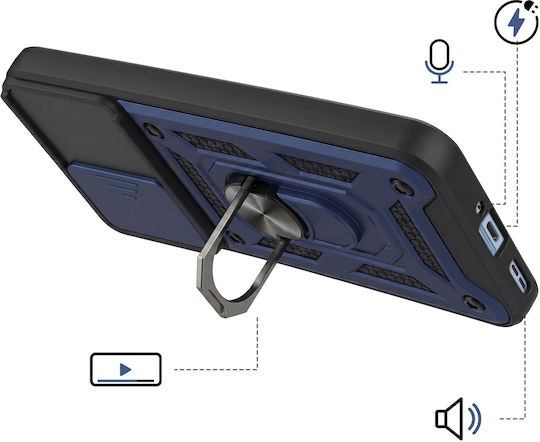 Avizar Case Oppo Reno 15 Pro Ring Stand Sliding Camera Cover Night Blue