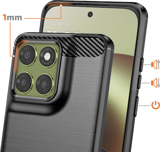 Avizar Калъф Moto G67 От Силикон С Въглероден Ефект Матирана Текстура Черен