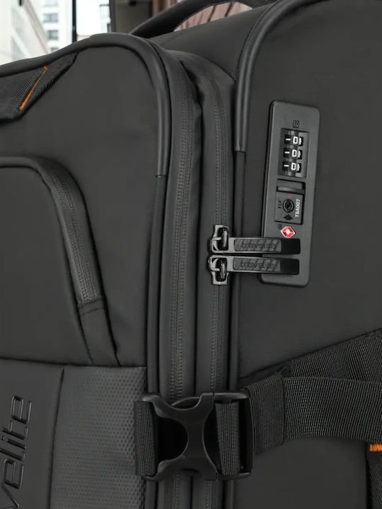 Travelite Medium Fabric Travel Suitcase Black Height 67cm