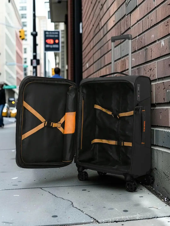 Travelite Medium Fabric Travel Suitcase Black Height 67cm
