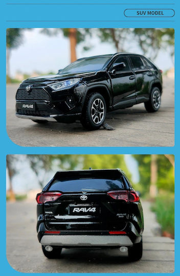Metal Model Toyota Rav4 2020 Scale 1:32 Black Lighting Effect