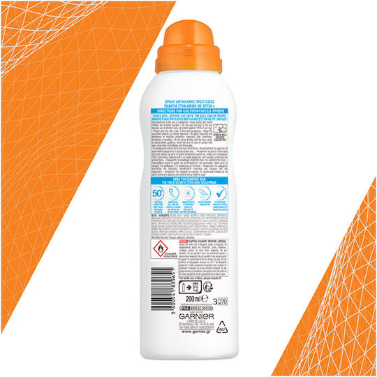 Garnier Ambre Solaire Sensitive Advanced SPF50+ Waterproof Kids Sunscreen Spray for Face 200ml