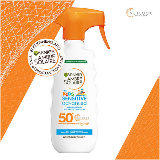 Garnier Ambre Solaire Sensitive Advanced SPF50+ Waterproof Kids Sunscreen Spray for Face & Body 300ml