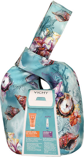 Vichy Capital Soleil Capital Soleil Dry Touch SPF50, Mineral 89 Booster 10ml & Sammlertasche Set mit Serum