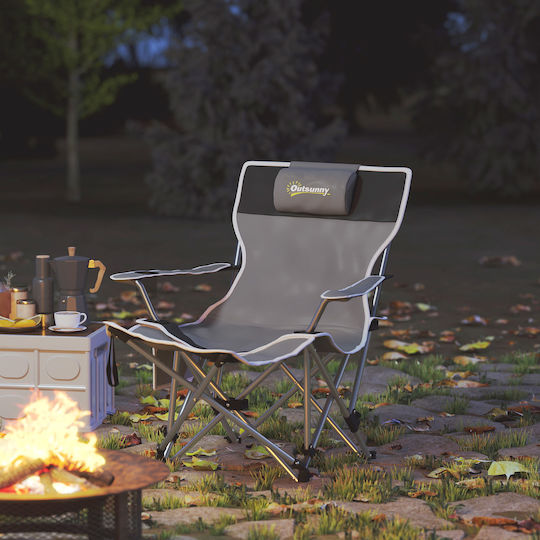 Outsunny Beach Chair Black 82x100x88cm