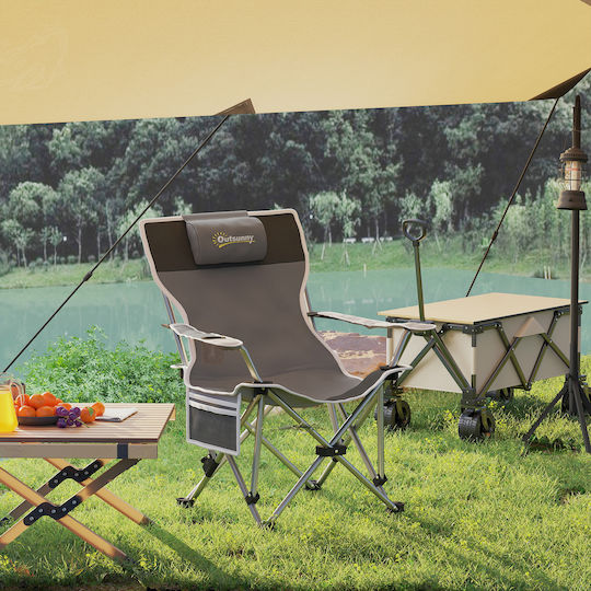 Outsunny Beach Chair Black 82x100x88cm