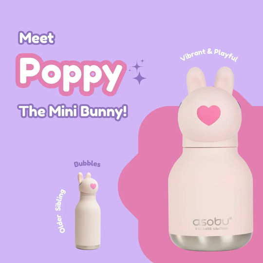 Asobu Bestie Kids Water Bottle Thermos Mini Bunny 200ml IBV44 BUNNY