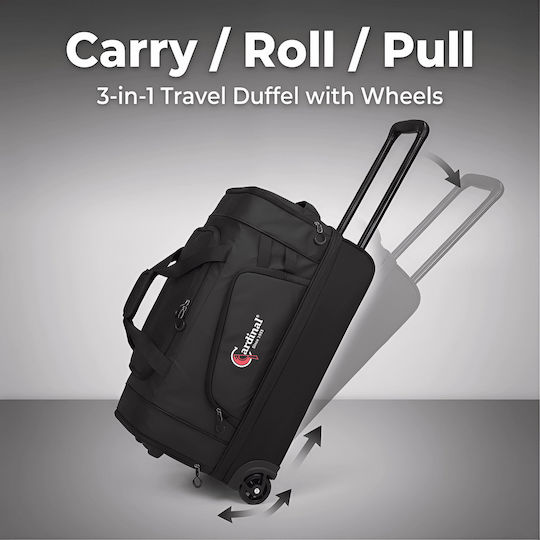 Cardinal Sak Voyage 73lt Black with Wheels Fabric L65xW32xH35cm