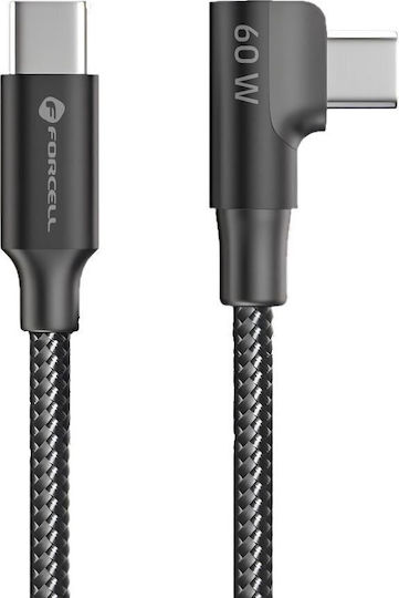 Forcell USB 2.0 Кабел USB-C Мъжки - USB-C 100W Черен 2m