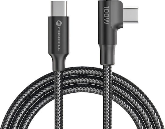 Forcell USB 2.0 Cable USB-C Male - USB-C 60W Black 1.2m