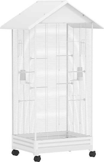 Pawhut Colivie Pentru Păsări 79x65x155cm Alb