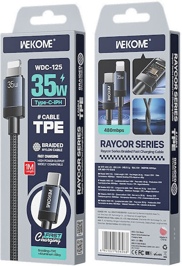 WK Braided USB-C to Lightning Cable 1m