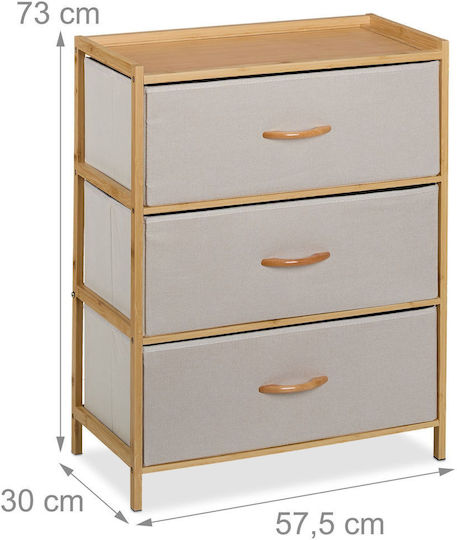 Sertar De Depozitare Din Bambus L57.5xL30xÎ73cm