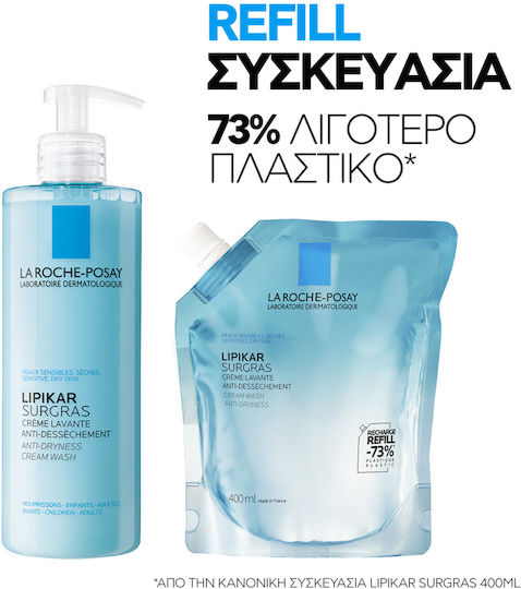 La Roche Posay Lipikar Surgras Refill Gel de Duș cu Niacinamidă pentru Hidratare 400ml