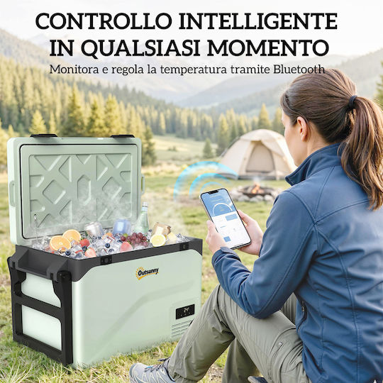 Outsunny Φορητό Ψυγείο 42.5lt 100-240V Πράσινο
