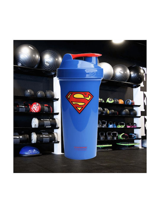 SmartShake Superhero Lite Superman Plastic Protein Shaker 800ml Blue