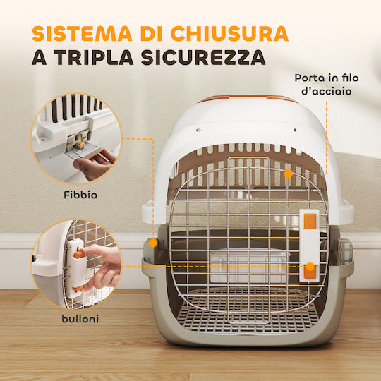 Pawhut Plastic Food and Water Bowl for Dog and Cat 3 Spots 49x32x31cm