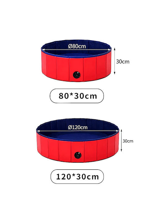 Piscină Pentru Câini 80cm Roșie 1 Bucată