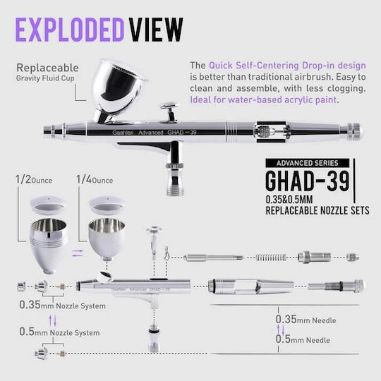 Gaahleri Advanced Series Ghad-39 0.35mm-0.5mm Αερογράφος Ghad-39 0.35mm-0.5mm