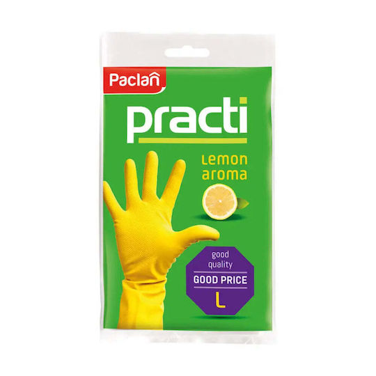 Paclan Пластмасови Ръкавици За Почистване Large Жълти