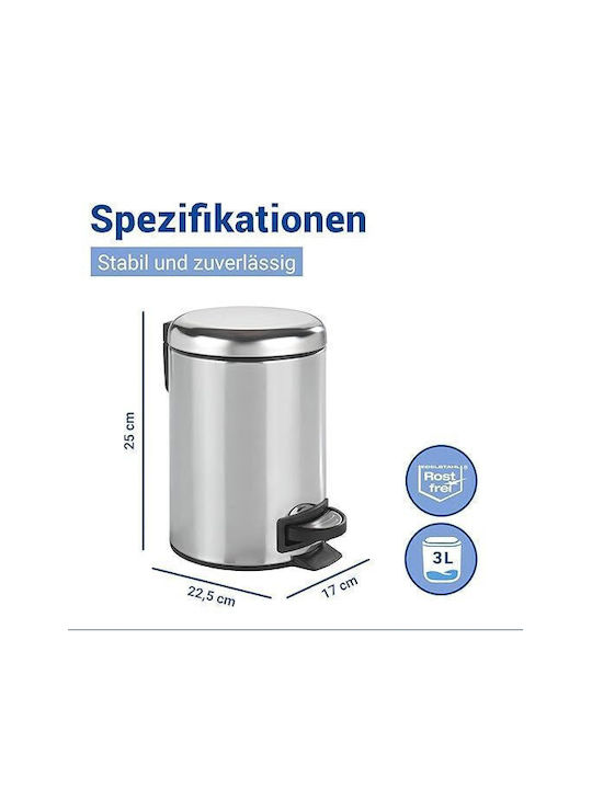 Wenko Inox Καλαθάκι Μπάνιου 3lt Ασημί