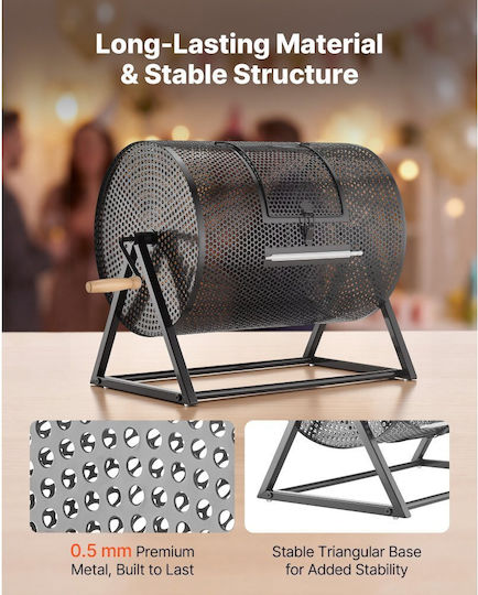 Rotating Raffle Ticket Drum Vevor 410 X 302 Mm Holds 5000 Tickets Or 200 Ping Pong Balls Raffle Cage Reinforced Handle Stable Triangular Base Events Gatherings Black