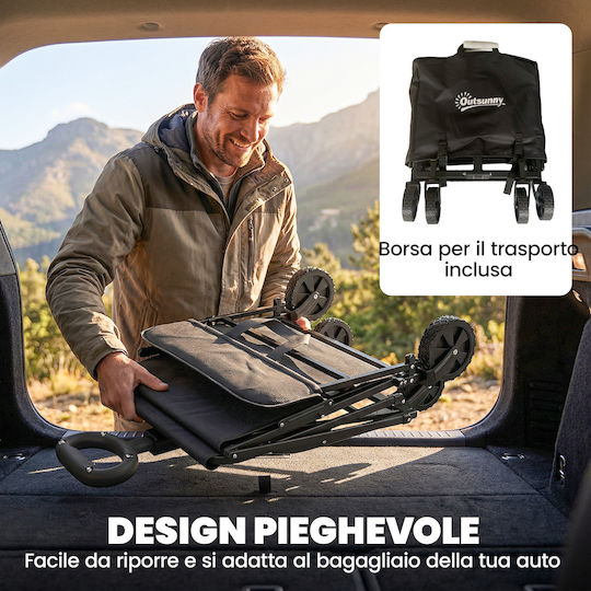 Πτυσσόμενο Καρότσι Κήπου Μεταλλικό 72lt 114x46x92εκ.