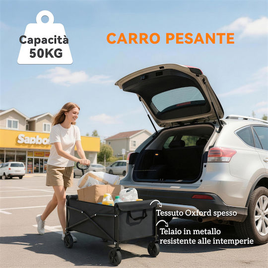 Πτυσσόμενο Καρότσι Κήπου Μεταλλικό 80lt 78x47.5x92εκ.