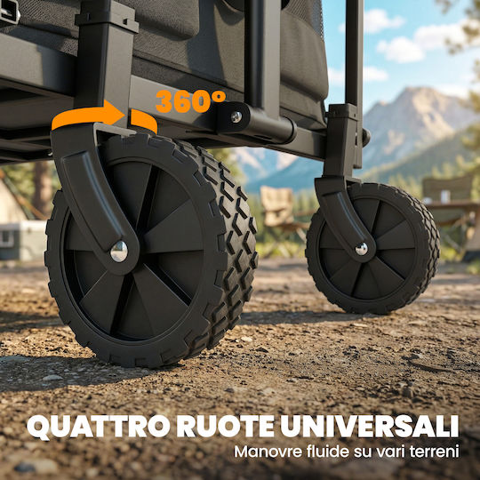 Πτυσσόμενο Καρότσι Κήπου Μεταλλικό 72lt 114x46x92εκ.