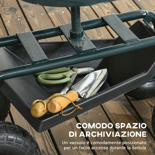 Metal Garden Cart with Maximum Load Capacity 150kg 83x36.5x45cm