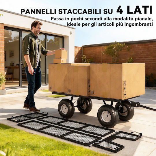 Gartenkarren Metallisch 114l 105x51x54cm