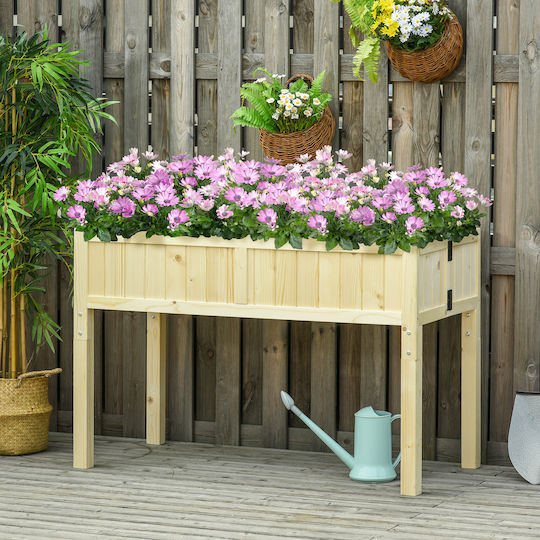 Outsunny Wooden Flower Pot Wood Color 115x56x76cm