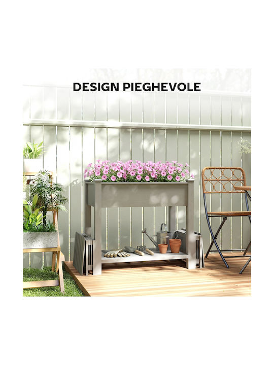 Outsunny Holz Blumenkasten Grau 149x46x76cm