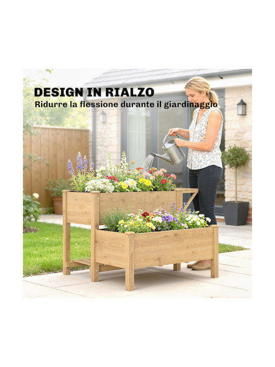 Outsunny Ghiveci de Flori din Lemn Maro 119.5x102x76.5cm