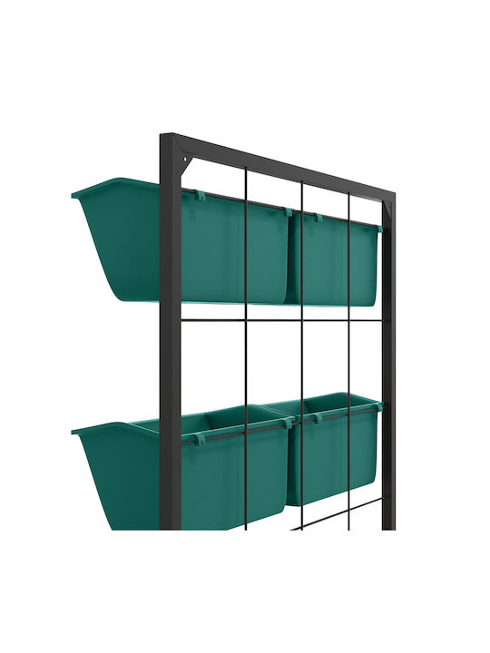 Outsunny Metal Flower Pot Green 52x14x66cm