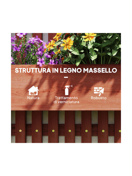Outsunny Wooden Brown Planter Box 60x16x80cm