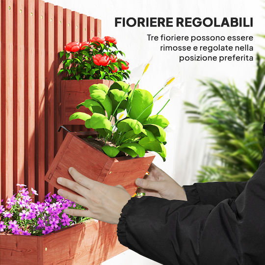 Outsunny Wooden Brown Planter Box 60x16x80cm