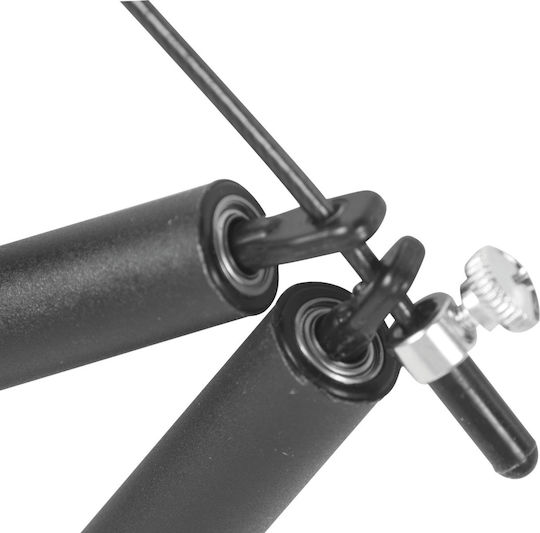 AMILA Wire / PVC Adjustable Jump Rope with Ball Bearings Black Speed Rope 3m
