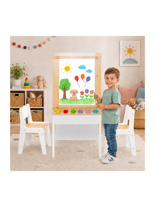 Kids Table Set with Chairs for Painting Made of Wood