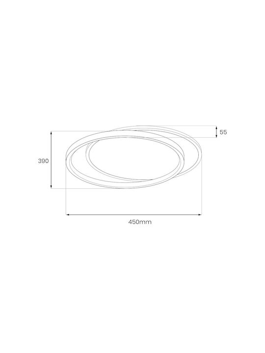 Eko Light Mount Ceiling Light 45cm White With Integrated LED