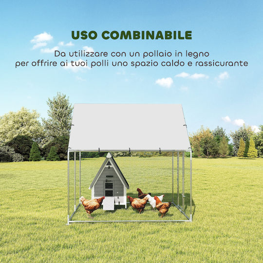 Pawhut Wooden Poultry Coop L2 x W2 x H2m