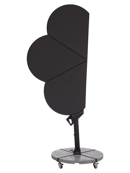 Professional Floor Parasol Circular Aluminum Cannopy Cannopy Gray with Base Φ2.665m